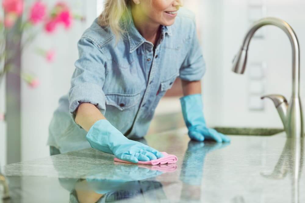 How do you deep clean countertops